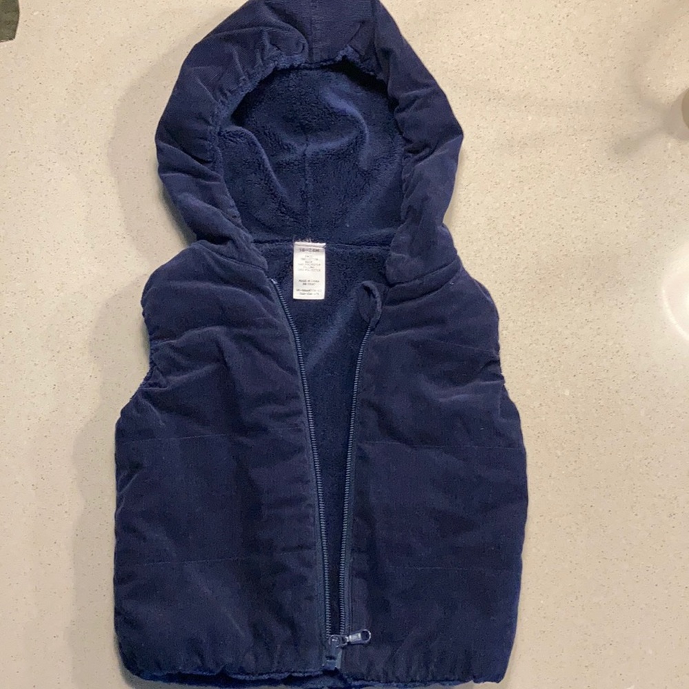 Super cool navy cord plush baby vest